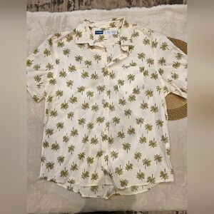 Old Navy Mens Cream Palm Tree Print Shirt